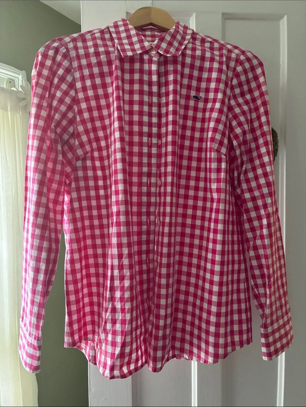Vineyard Vines Pink and White Gingham Button-Down Shirt